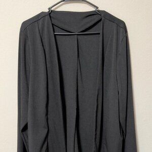 Cardigan Blazer Style Polyester Top Black Size XXL